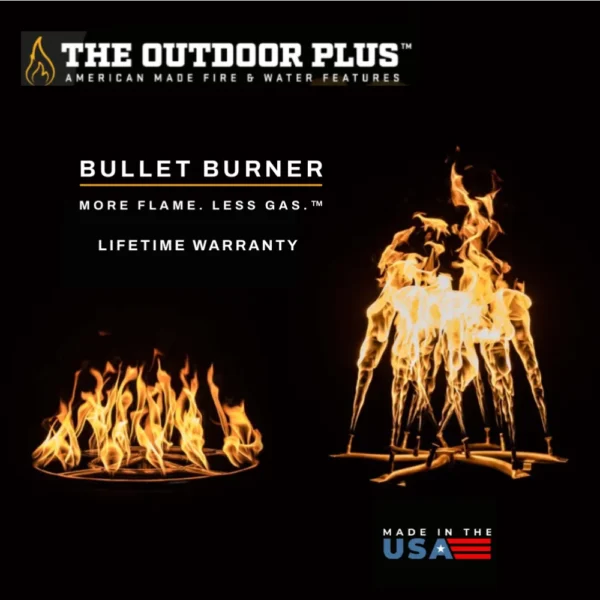 Bullet Burner for fire pits vs standard burner flame comparison