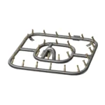 Double Ring Square Fire Pit Bullet Burner with Aqua Guard