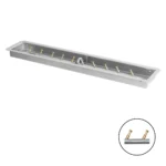 Rectangular Drop In Fire Pit Pan with Stainless Steel Linear Bullet Burner