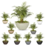 Luna Planter Bowls GFRC Concrete showing the nine standard colors