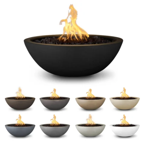 33 Inch Diameter Sedona Fire Bowl showing the 9 Standard Color Options