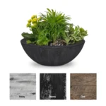 Sedona GFRC Concrete Wood Grain Planter Bowl from the Outdoor Bowl Collection