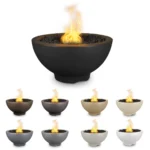 Sonoma 38 Inch GFRC Fire Pit Bowl showing all 9 standard colors