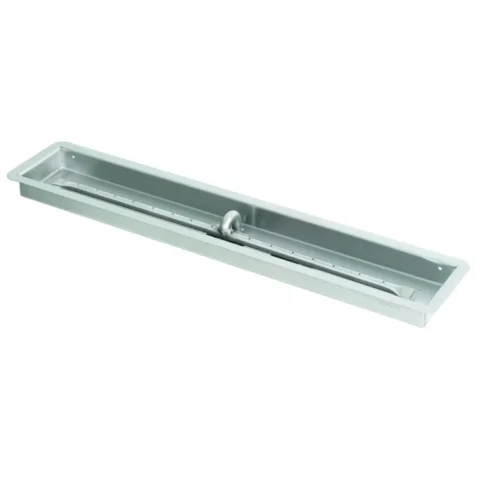 Stainless Steel Rectangular Drop In Fire Pit Pan w Linear Burner