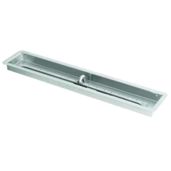 Stainless Steel Rectangular Drop In Fire Pit Pan w Linear Burner