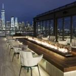 The Outdoor Plus custom linear style burner - Rooftop at Exchange Place
