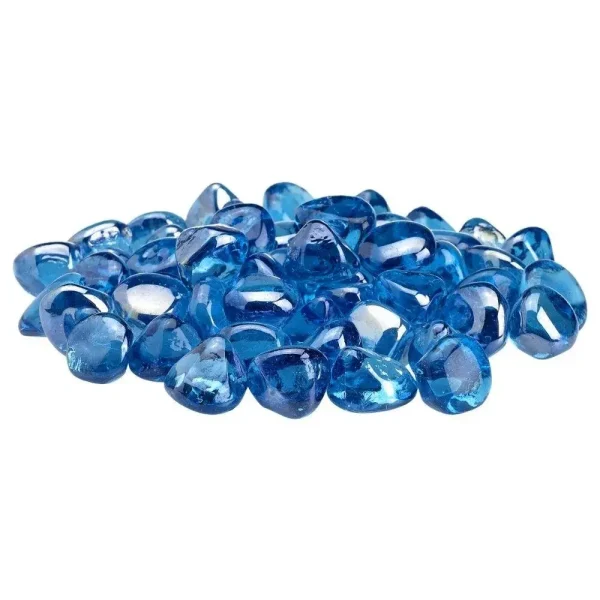 Zircon Coastal Blue Luster Fire Glass Side View