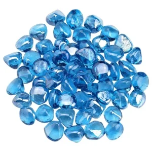 Zircon Coastal Blue Luster Fire Glass Top View by American Fire Products