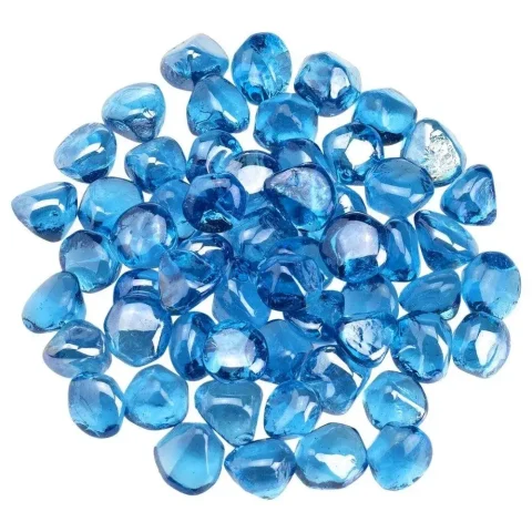 Zircon Coastal Blue Luster Fire Glass Top View by American Fire Products
