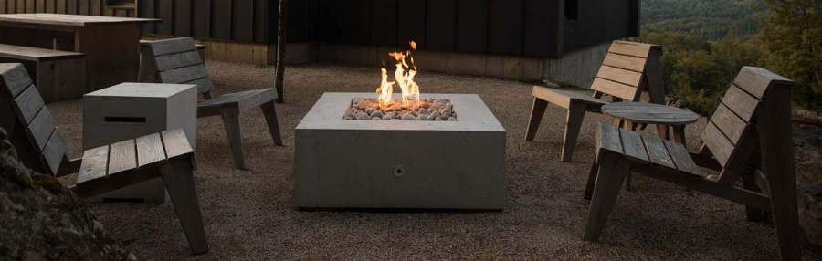 Ultra Light Alea Fire Pit - 40 inches square - for outside living lifestyles.