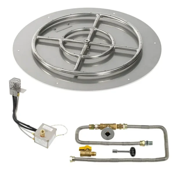 AFP AWEIS Round Flat Fire Pit Kit - Electronic Ignition