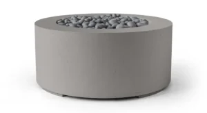The Belmont Sandstone fire pit with Slate Beachstone media