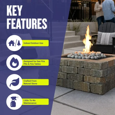 White Element Stones for Fire Pits | Natural Speckled Fire Pit Stones - Image 2