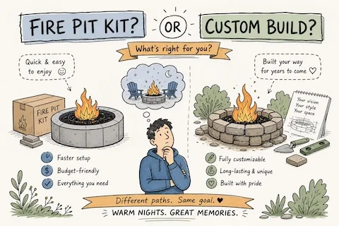 should i buy a fire pit kit or build a custom fire pit