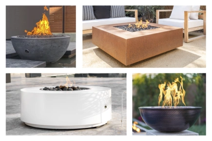 A variety of fire pit styles, materials & finishes