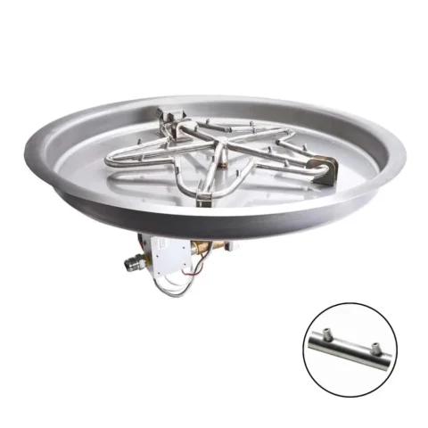 HPC round drop-in fire pit insert, Torpedo version, with electronic ignition