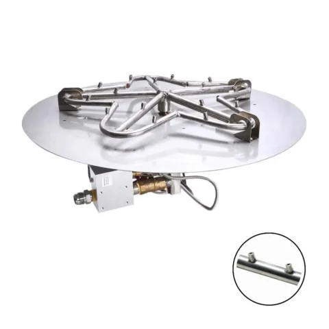 HPC round flat fire pit insert, Torpedo version, with electronic ignition