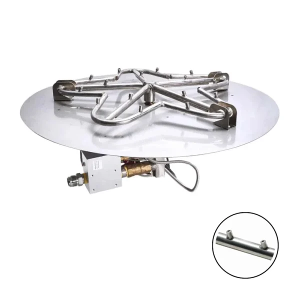 HPC round flat fire pit insert, Torpedo version, with electronic ignition