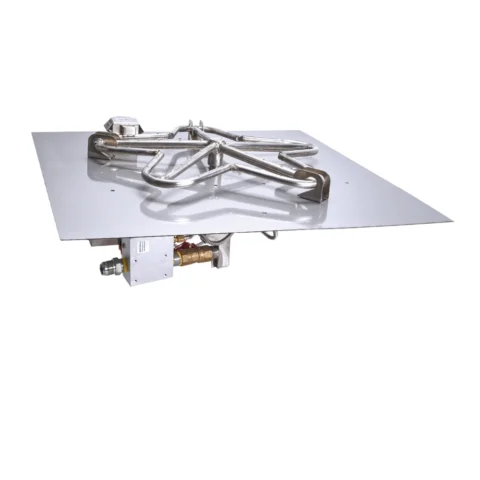 HPC square flat fire pit insert, Penta version, with electronic ignition