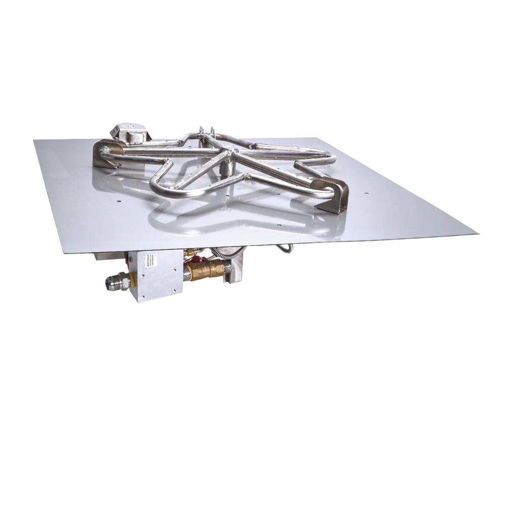 HPC square flat fire pit insert, Penta version, with electronic ignition