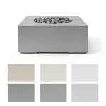 Bravo Fire Pit in Charcoal Light Weight Concrete with Slate Beachstone Fire Media