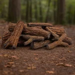 Country Oak Fire Pit Logs Set In Forest