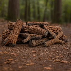 Country Oak Fire Pit Logs Set In Forest