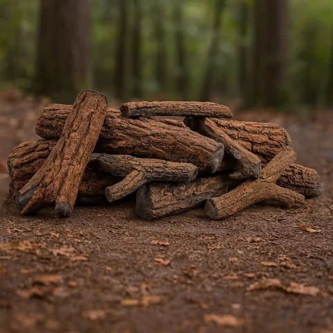 Country Oak Fire Pit Logs Set In Forest