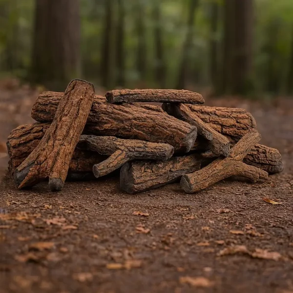 Country Oak Fire Pit Logs Set In Forest