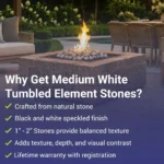 White Element Stones for Fire Pits | Natural Speckled Fire Pit Stones